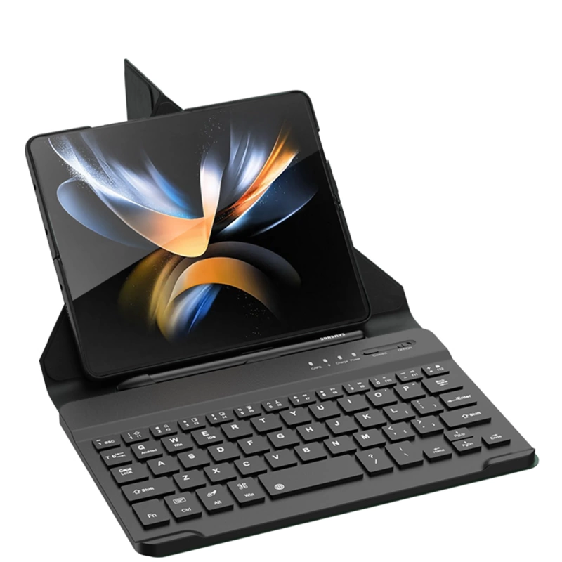 More TR Galaxy Z Fold 4 Kılıf Standlı Bluetooth Klavyeli Zore Kıpta Keyboard Set Kılıf