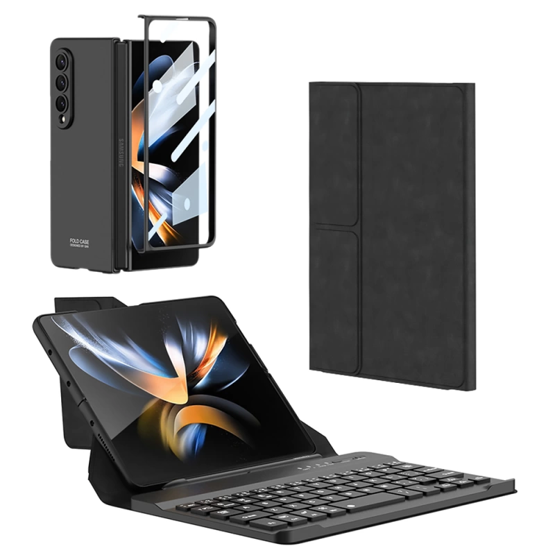 More TR Galaxy Z Fold 4 Kılıf Standlı Bluetooth Klavyeli Zore Kıpta Keyboard Set Kılıf