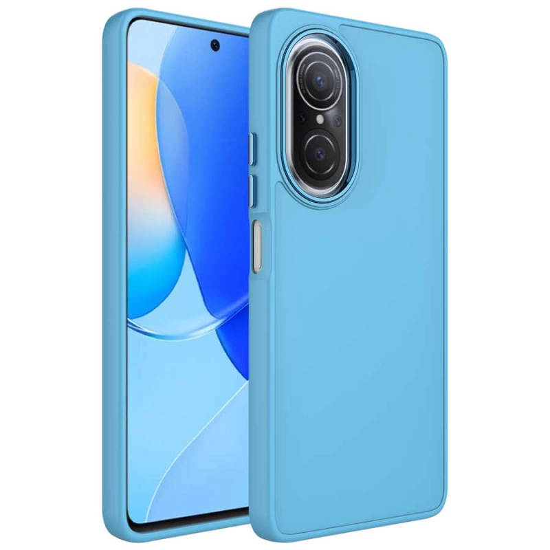 More TR Huawei Nova 9 SE Kılıf Metal Çerçeve ve Buton Tasarımlı Silikon Zore Luna Kapak