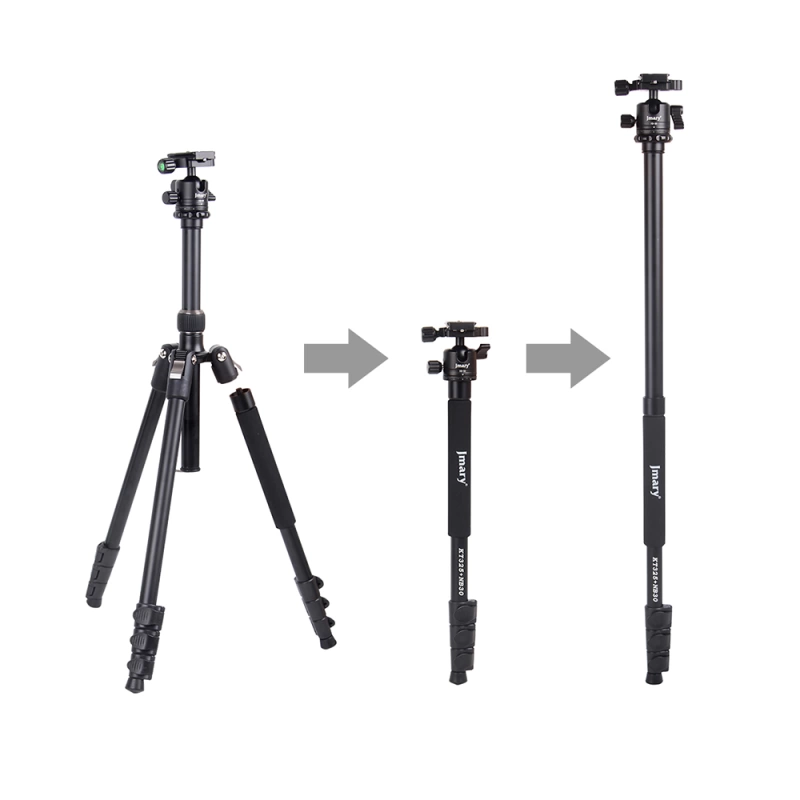 More TR Jmary KT3255NB30 3 Kademeli 164.5cm Fonksiyonel Ayrılabilir Monopod Tasarım Başlıklı Tripod