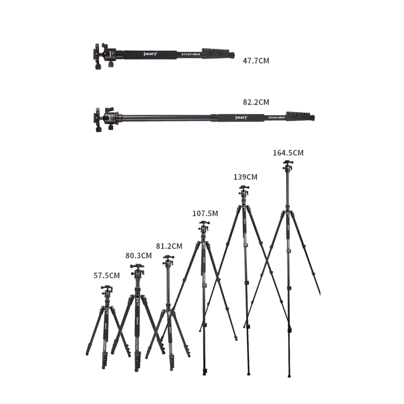 More TR Jmary KT3255NB30 3 Kademeli 164.5cm Fonksiyonel Ayrılabilir Monopod Tasarım Başlıklı Tripod