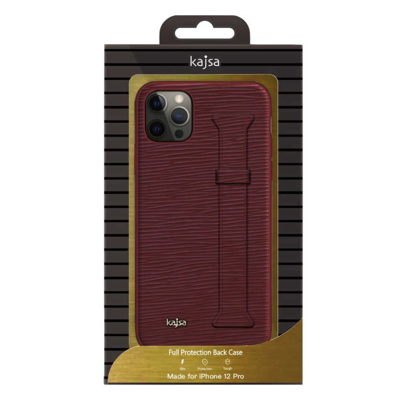 More TR Apple iPhone 12 Pro Max Kılıf Kajsa Wave Pattern Handstrap Kapak