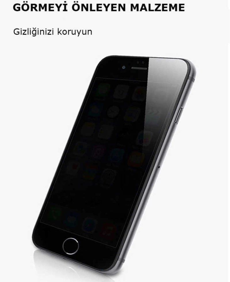 More TR Apple iPhone SE 2022 Zore Kor Privacy Cam Ekran Koruyucu