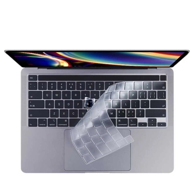 More TR Apple Macbook Pro 16.2 2023 A2780 Zore Klavye Koruyucu Şeffaf Silikon Ped