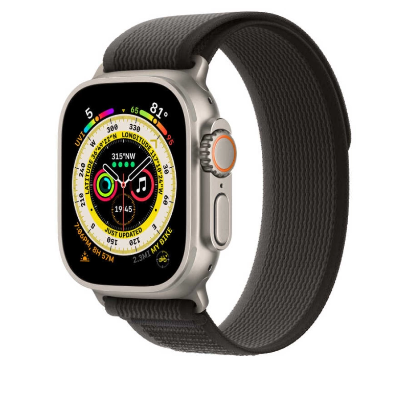 More TR Apple Watch 38mm Wiwu Trail Loop Naylon Örgü İşlemeli Hasır Kordon Strap Kayış