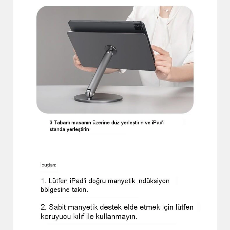 More TR Benks L43 İnfinity Pro Pad 360 Dönebilen Mıknatıslı 11 İnç Tablet Standı