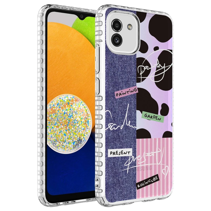 More TR Galaxy A04 Kılıf Airbag Kenarlı Renkli Desenli Silikon Zore Elegans Kapak