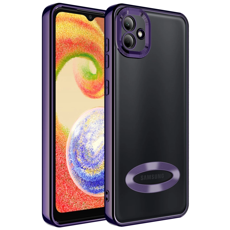 More TR Galaxy A04 Kılıf Kamera Korumalı Logo Gösteren Zore Omega Kapak