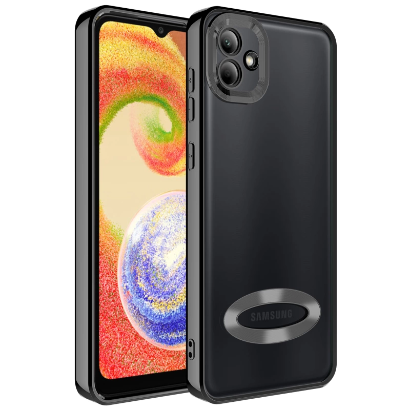 More TR Galaxy A04 Kılıf Kamera Korumalı Logo Gösteren Zore Omega Kapak