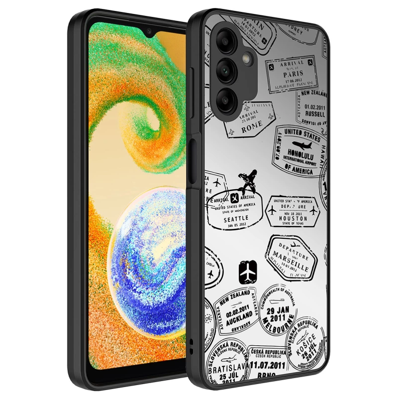 More TR Galaxy A04S Kılıf Aynalı Desenli Kamera Korumalı Parlak Zore Mirror Kapak