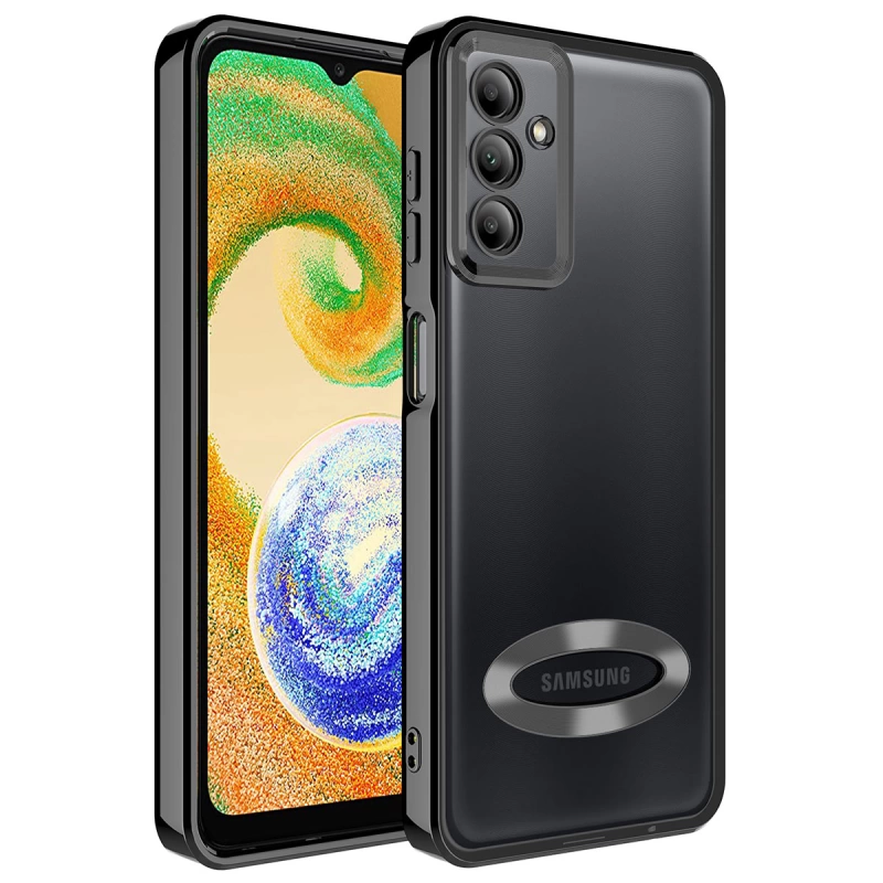 More TR Galaxy A14 Kılıf Kamera Korumalı Logo Gösteren Zore Omega Kapak