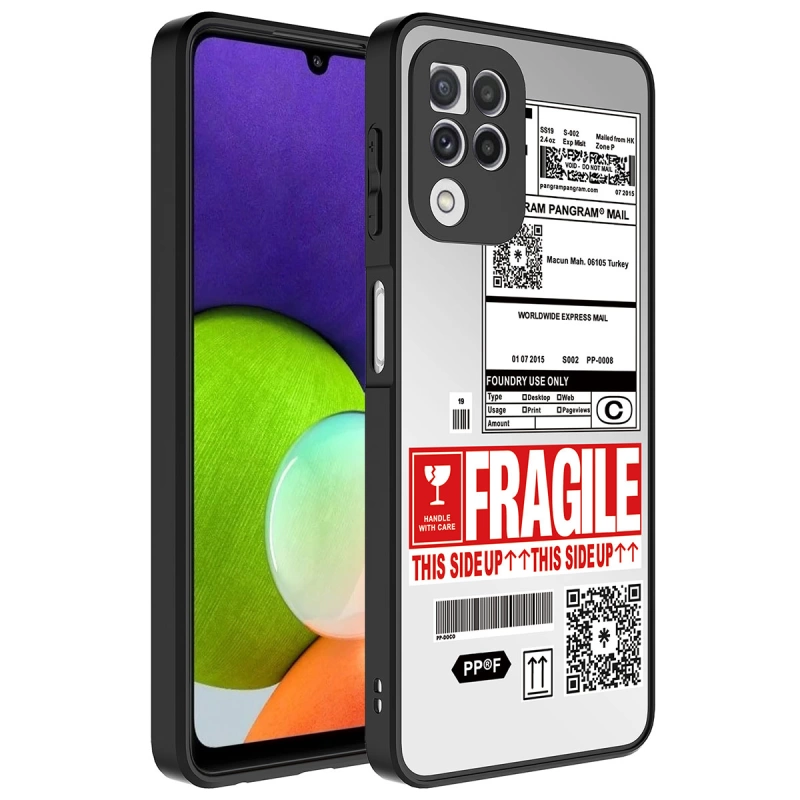 More TR Galaxy A22 4G Kılıf Aynalı Desenli Kamera Korumalı Parlak Zore Mirror Kapak