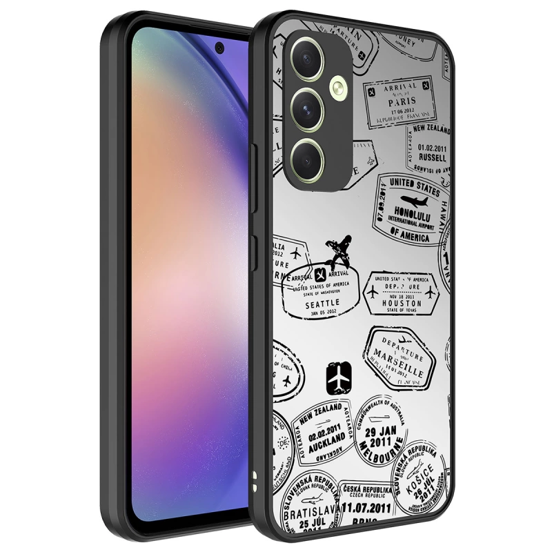 More TR Galaxy A34 Kılıf Aynalı Desenli Kamera Korumalı Parlak Zore Mirror Kapak