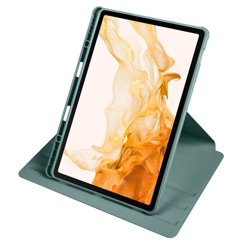 More TR Galaxy Tab S8 Plus SM-X800 Kılıf Zore Termik Kalem Bölmeli Dönebilen Standlı Kılıf