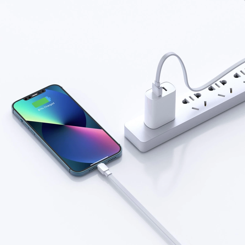 More TR Wiwu Bravo Wİ-C003 Yassı Tasarım Lightning Usb Kablo 1M