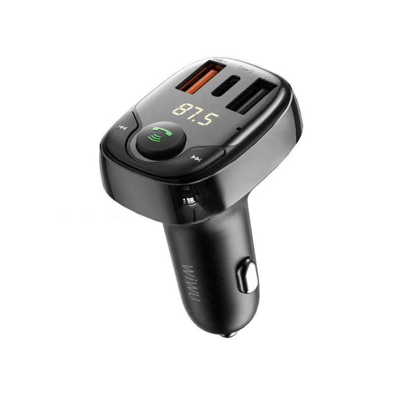 More TR Wiwu PC600 36W Hızlı Şarj Destekli Dijital Göstergeli Bluetooth FM Transmitter