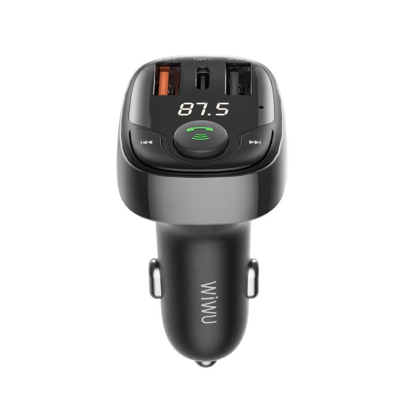 More TR Wiwu PC600 36W Hızlı Şarj Destekli Dijital Göstergeli Bluetooth FM Transmitter