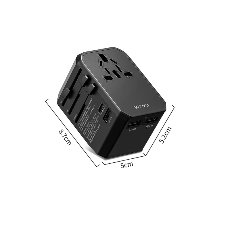 More TR Wiwu UA-304 Çoklu Universal TR/US/UK/AUS/EU Uyumlu Şarj Adaptörü 45W