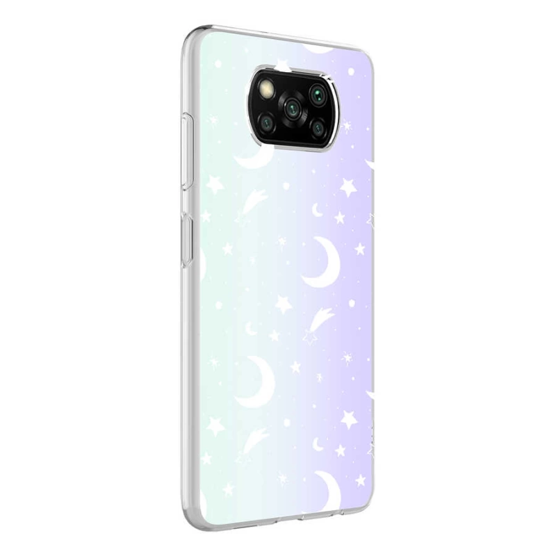 More TR Xiaomi Poco X3 Kılıf Zore M-Blue Desenli Kapak