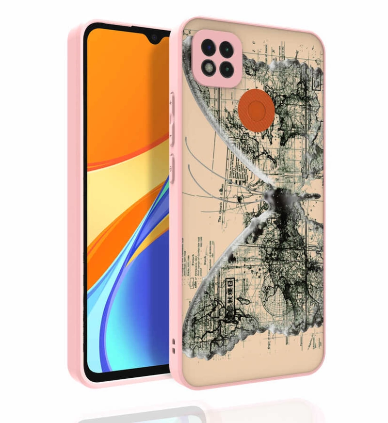 More TR Xiaomi Redmi 9C Kılıf Desenli Kamera Korumalı Parlak Zore Nora Kapak