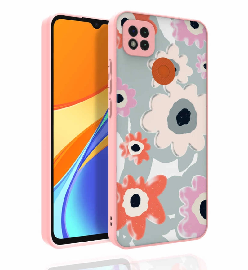 More TR Xiaomi Redmi 9C Kılıf Desenli Kamera Korumalı Parlak Zore Nora Kapak