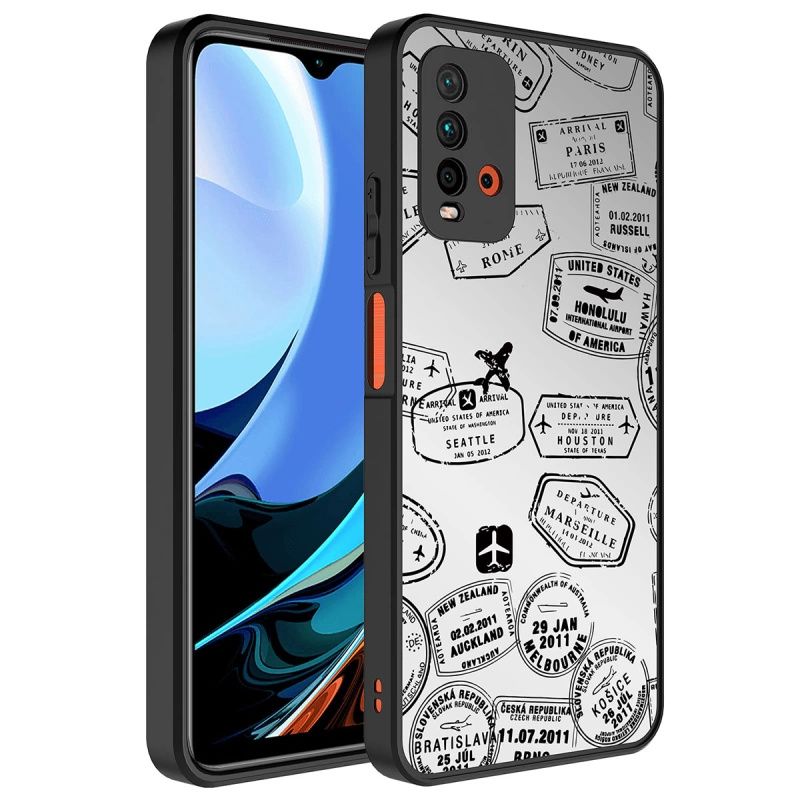 More TR Xiaomi Redmi 9T Kılıf Aynalı Desenli Kamera Korumalı Parlak Zore Mirror Kapak