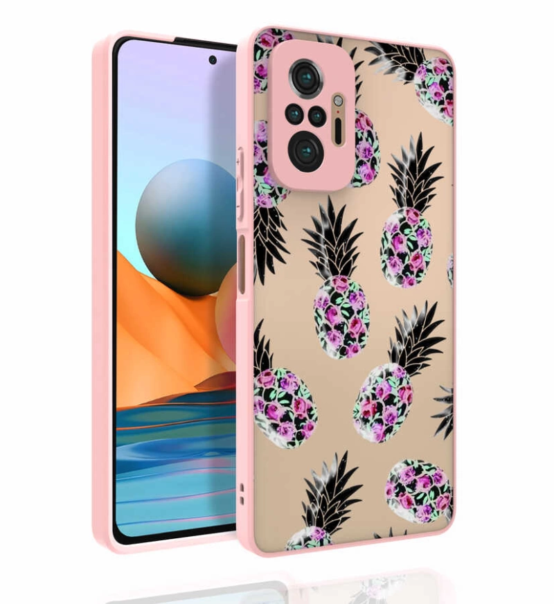 More TR Xiaomi Redmi Note 10 Pro Kılıf Desenli Kamera Korumalı Parlak Zore Nora Kapak