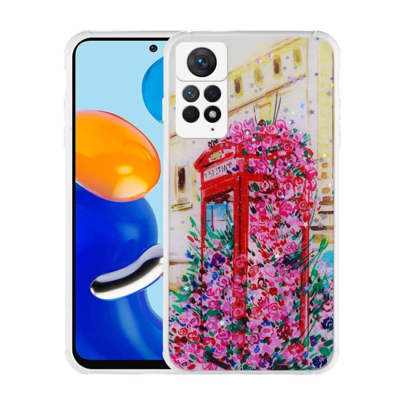 More TR Xiaomi Redmi Note 11 Pro 5G Kılıf Simli Desenli Kamera Korumalı Parlak Zore Popy Kapak