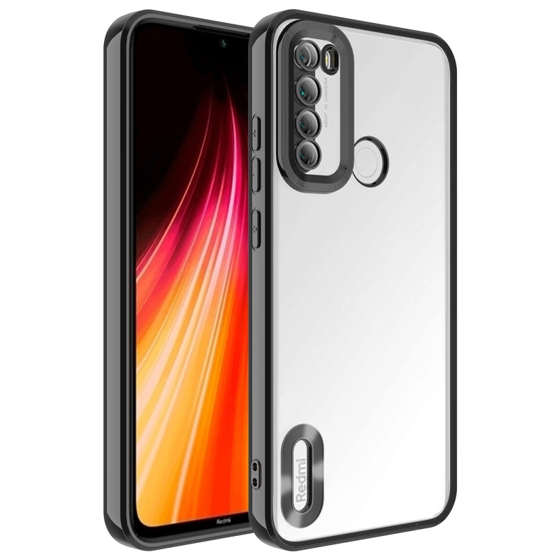 More TR Xiaomi Redmi Note 8 Kılıf Kamera Korumalı Logo Gösteren Zore Omega Kapak