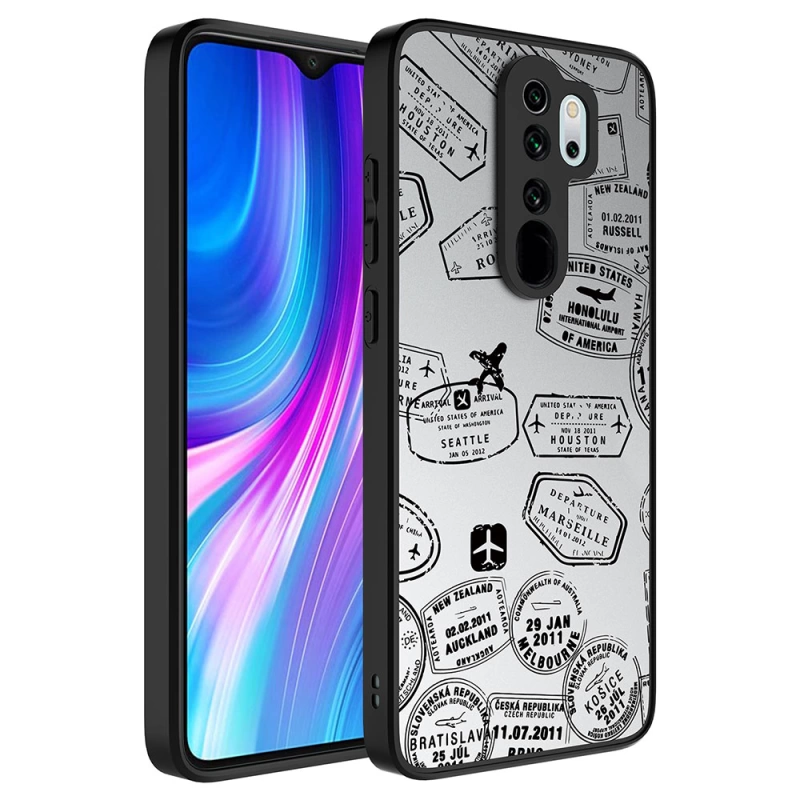 More TR Xiaomi Redmi Note 8 Pro Kılıf Aynalı Desenli Kamera Korumalı Parlak Zore Mirror Kapak