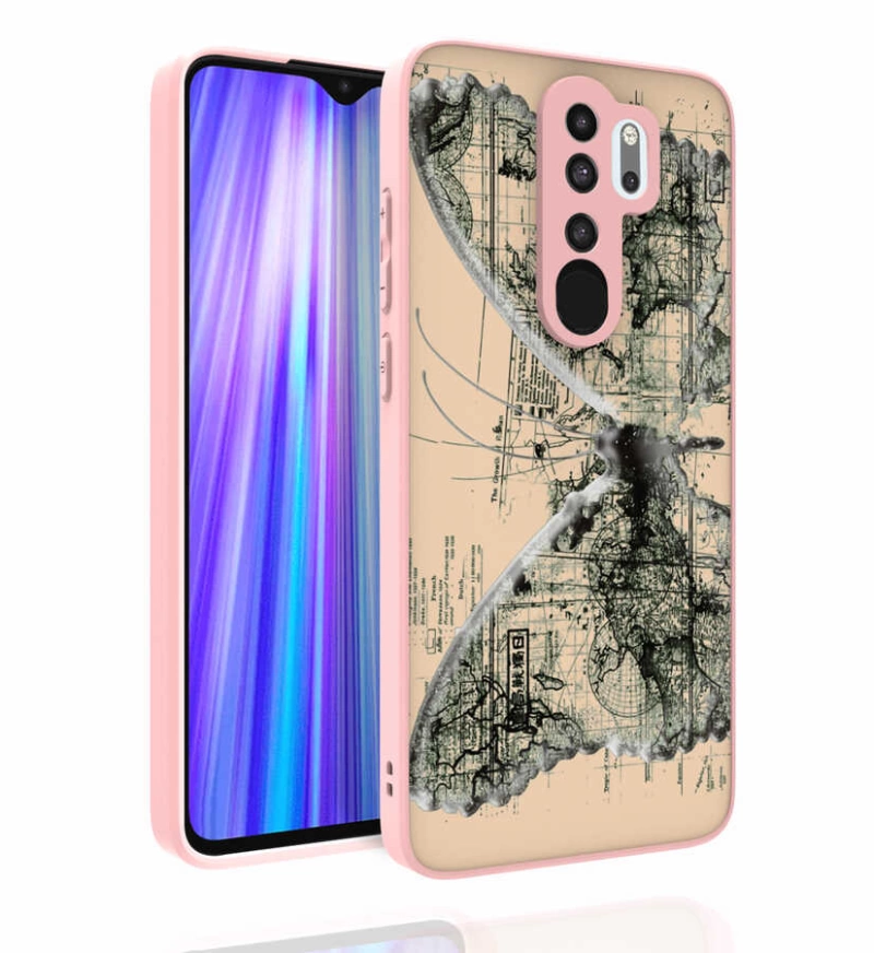 More TR Xiaomi Redmi Note 8 Pro Kılıf Desenli Kamera Korumalı Parlak Zore Nora Kapak