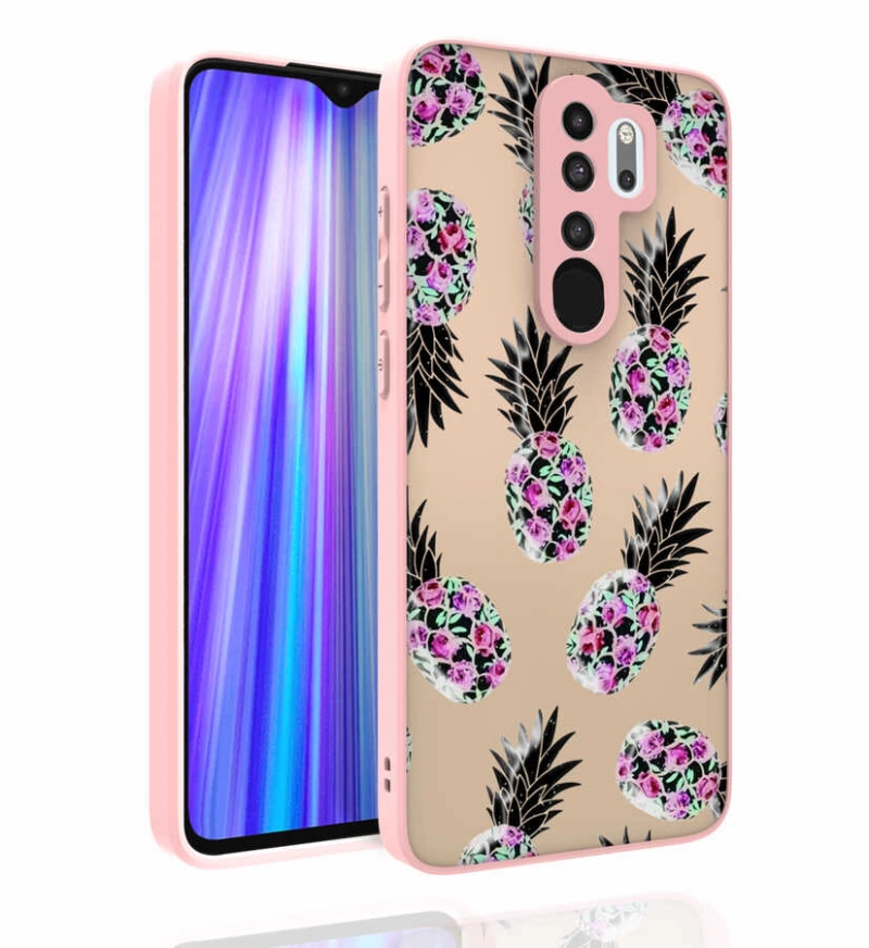 More TR Xiaomi Redmi Note 8 Pro Kılıf Desenli Kamera Korumalı Parlak Zore Nora Kapak