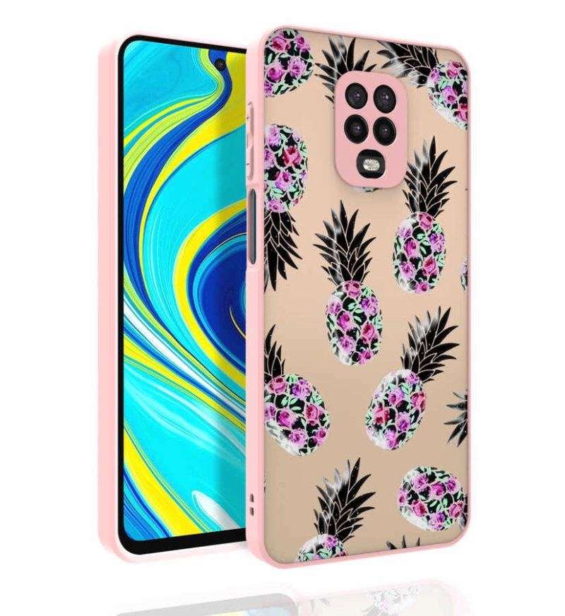 More TR Xiaomi Redmi Note 9 Pro Kılıf Desenli Kamera Korumalı Parlak Zore Nora Kapak