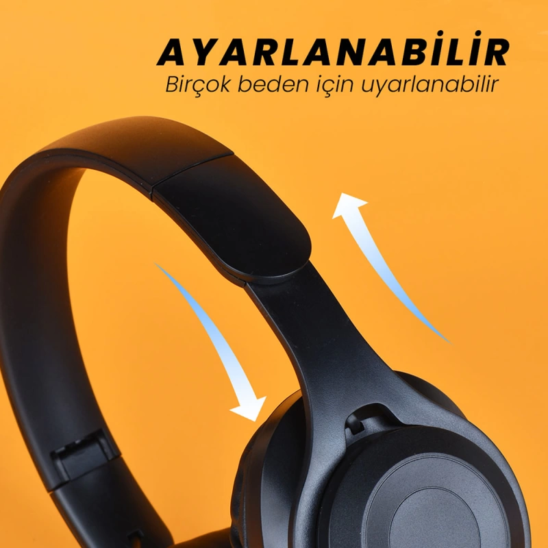 More TR Zore M6 Plus Ayarlanabilir ve Katlanabilir Kulak Üstü Bluetooth Kulaklık