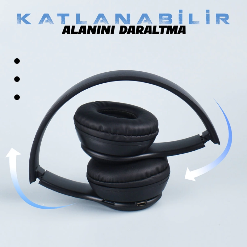 More TR Zore ST95 Güçlü Ses Özelliği Ayarlanabilir ve Katlanabilir Kulak Üstü Bluetooth Kulaklık