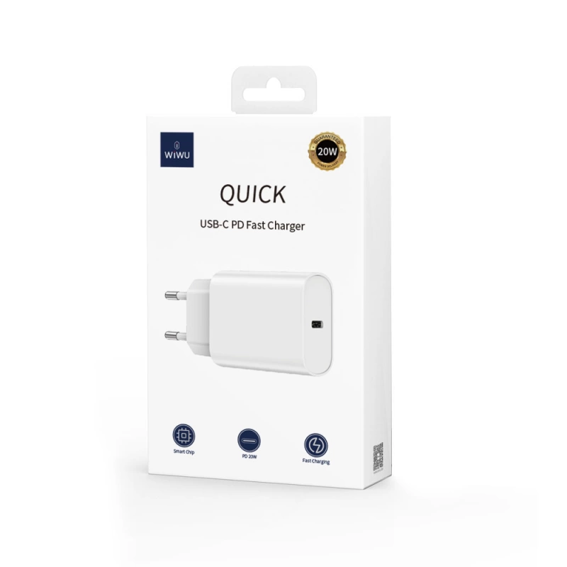 More TR Wiwu Wi-U001 Quick 20W Tek Bağlantılı Type-C PD Hızlı Şarj Başlığı