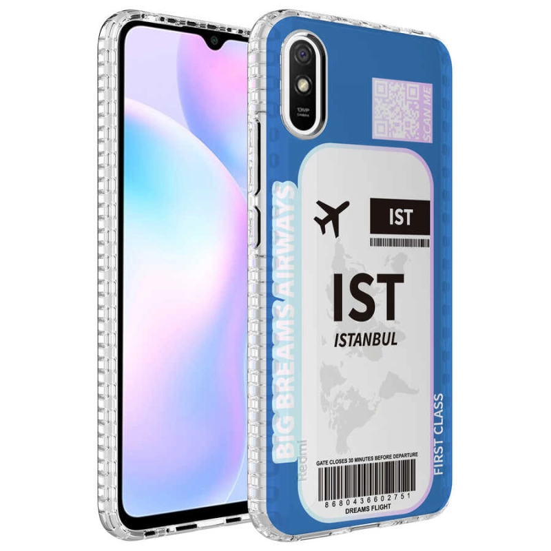 More TR Xiaomi Redmi 9A Kılıf Airbag Kenarlı Renkli Desenli Silikon Zore Elegans Kapak