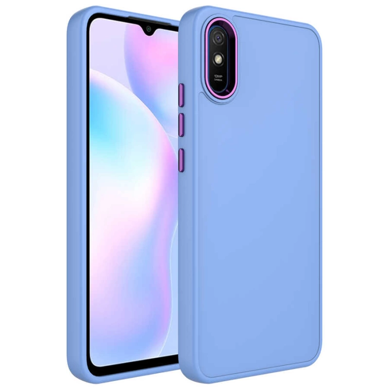 More TR Xiaomi Redmi 9A Kılıf Metal Çerçeve ve Buton Tasarımlı Silikon Zore Luna Kapak