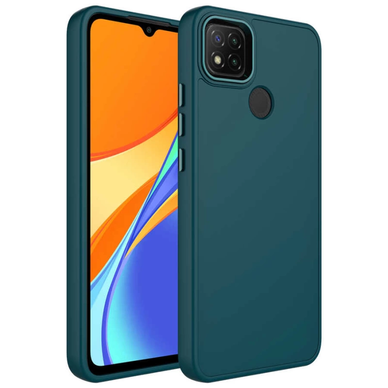 More TR Xiaomi Redmi 9C Kılıf Metal Çerçeve ve Buton Tasarımlı Silikon Zore Luna Kapak