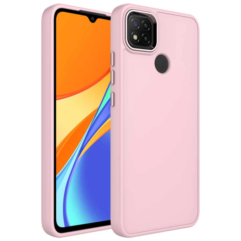 More TR Xiaomi Redmi 9C Kılıf Metal Çerçeve ve Buton Tasarımlı Silikon Zore Luna Kapak