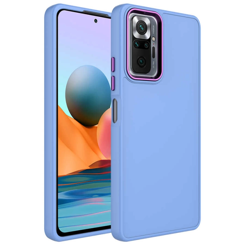 More TR Xiaomi Redmi Note 10 Pro Kılıf Metal Çerçeve ve Buton Tasarımlı Silikon Zore Luna Kapak