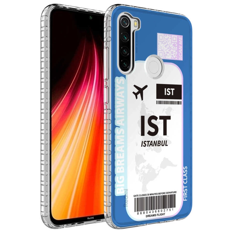 More TR Xiaomi Redmi Note 8 Kılıf Airbag Kenarlı Renkli Desenli Silikon Zore Elegans Kapak