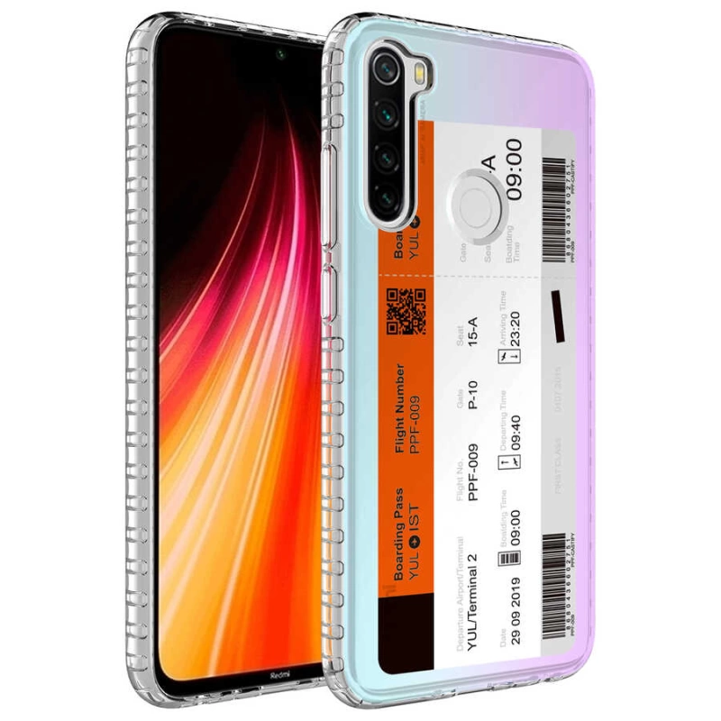 More TR Xiaomi Redmi Note 8 Kılıf Airbag Kenarlı Renkli Desenli Silikon Zore Elegans Kapak