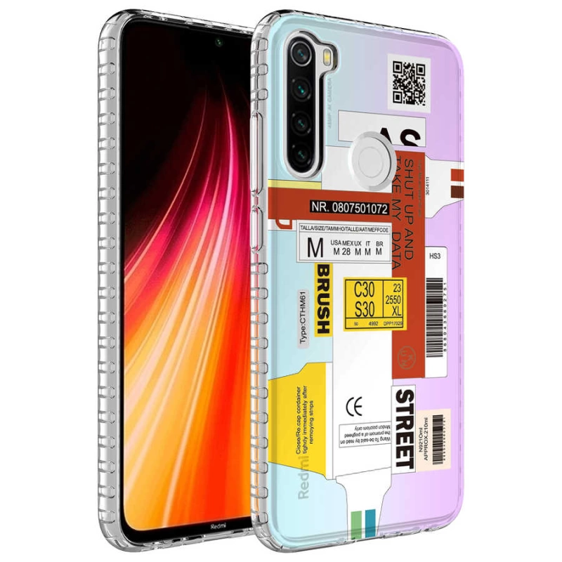 More TR Xiaomi Redmi Note 8 Kılıf Airbag Kenarlı Renkli Desenli Silikon Zore Elegans Kapak