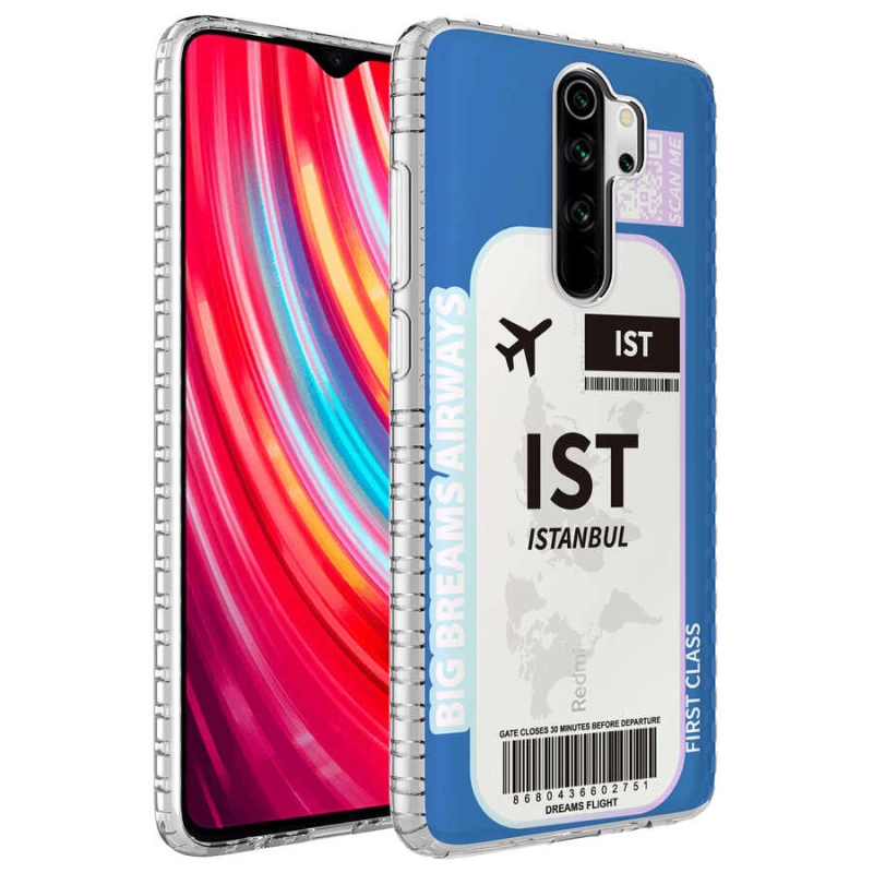 More TR Xiaomi Redmi Note 8 Pro Kılıf Airbag Kenarlı Renkli Desenli Silikon Zore Elegans Kapak