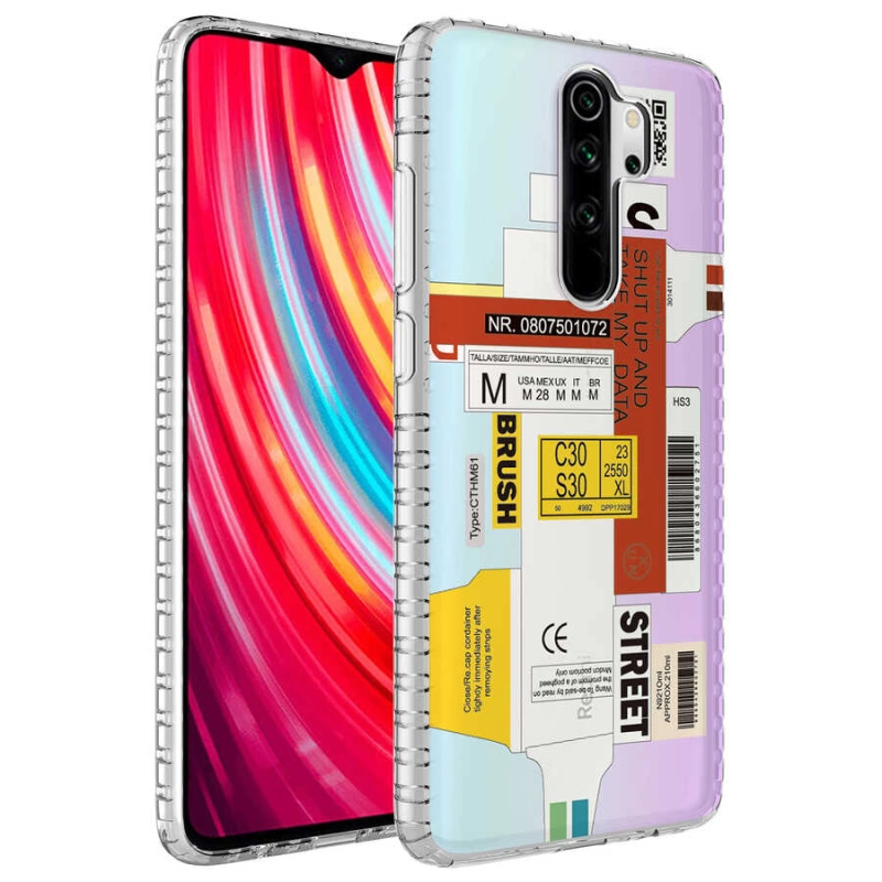 More TR Xiaomi Redmi Note 8 Pro Kılıf Airbag Kenarlı Renkli Desenli Silikon Zore Elegans Kapak