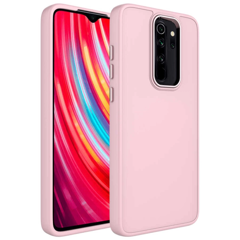 More TR Xiaomi Redmi Note 8 Pro Kılıf Metal Çerçeve ve Buton Tasarımlı Silikon Zore Luna Kapak