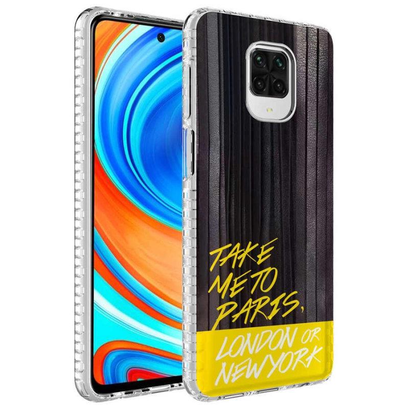 More TR Xiaomi Redmi Note 9 Pro Kılıf Airbag Kenarlı Renkli Desenli Silikon Zore Elegans Kapak