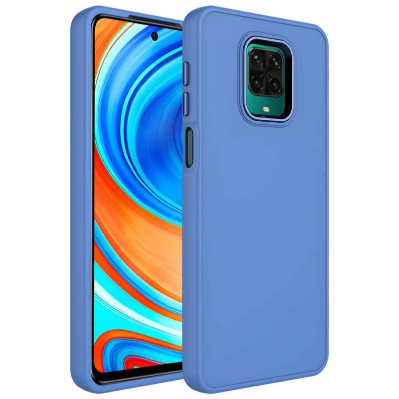 More TR Xiaomi Redmi Note 9 Pro Kılıf Metal Çerçeve ve Buton Tasarımlı Silikon Zore Luna Kapak