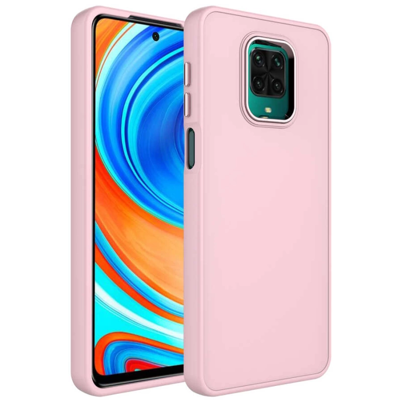 More TR Xiaomi Redmi Note 9 Pro Kılıf Metal Çerçeve ve Buton Tasarımlı Silikon Zore Luna Kapak